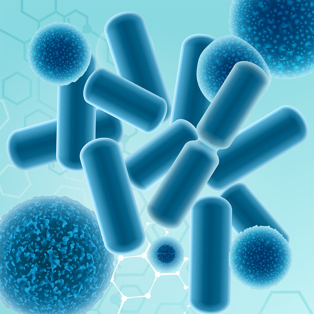 Bacterial endotoxin vs bioburden testing. Illustration of gram-negative bacteria and other microorganisms
