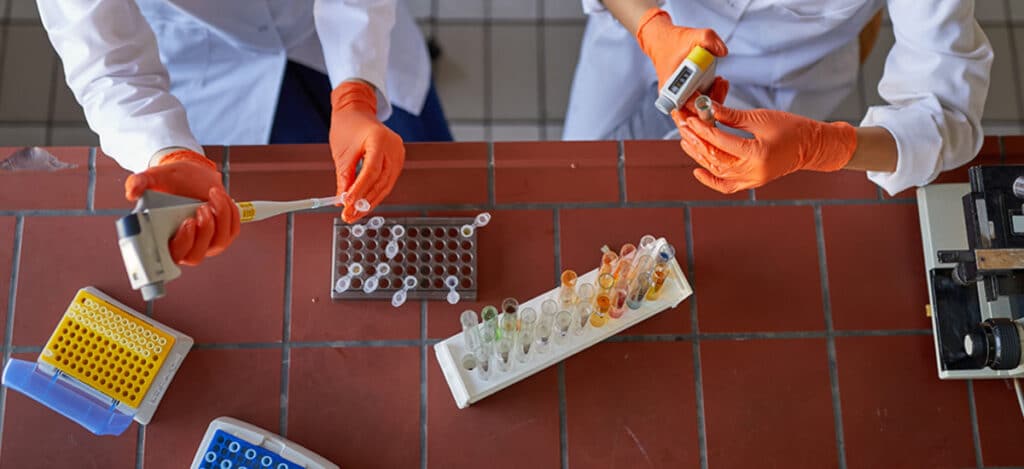 Compounded sterile preparations. Disease control. Scientists examining medical product samples