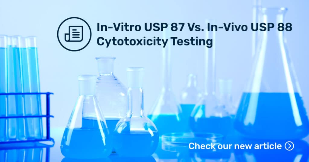 Poster for the article: "In vitro USP 87 vs. In vivo USP 88 Cytotoxicity testing"
